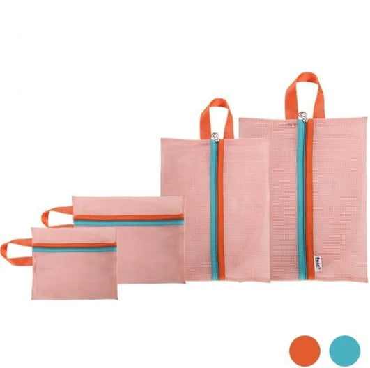 Mesh Travel Luggage Organiser Bags (Set of 4)-Little Travellers