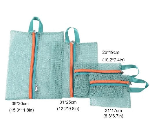 Mesh Travel Luggage Organiser Bags (Set of 4)-Little Travellers