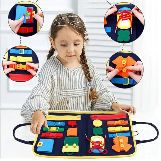 Montessori Travel Felt Busy Board - Life Skills (3-6 years)-Little Travellers