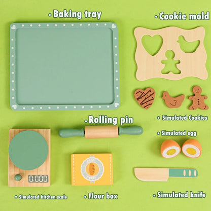 Montessori Wooden Baking Pretend Play Set (3+ years)-Little Travellers