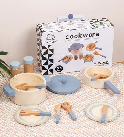 Montessori Wooden Cooking Pretend Play Set (3+ years)-Little Travellers