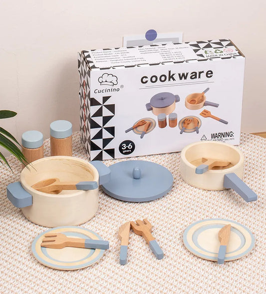 Montessori Wooden Cooking Pretend Play Set (3+ years)-Little Travellers