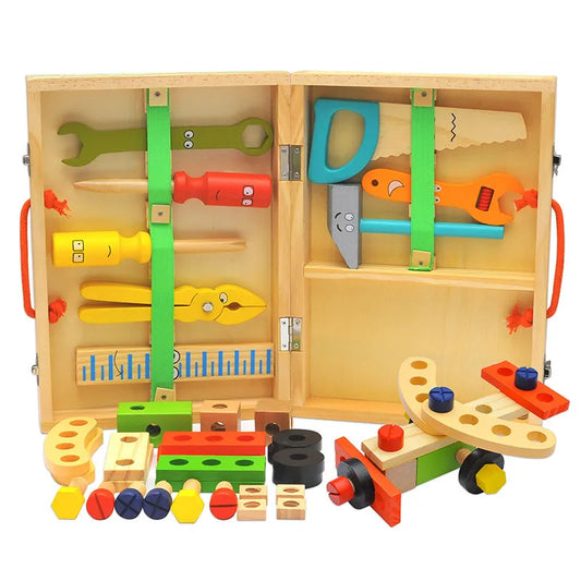Montessori Wooden Toolbox Pretend & Assembly Simulation Set (3+ years)-Little Travellers