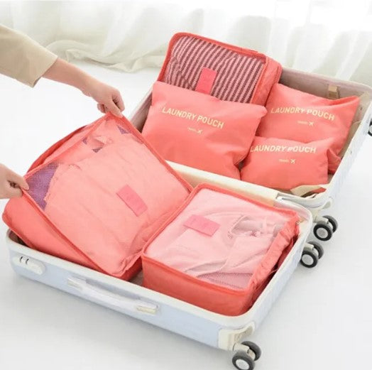 Travel Luggage Organiser Bags (Set of 6)