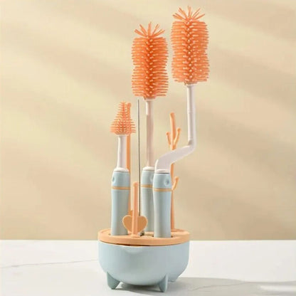 Portable Silicone Bottle Brush Set