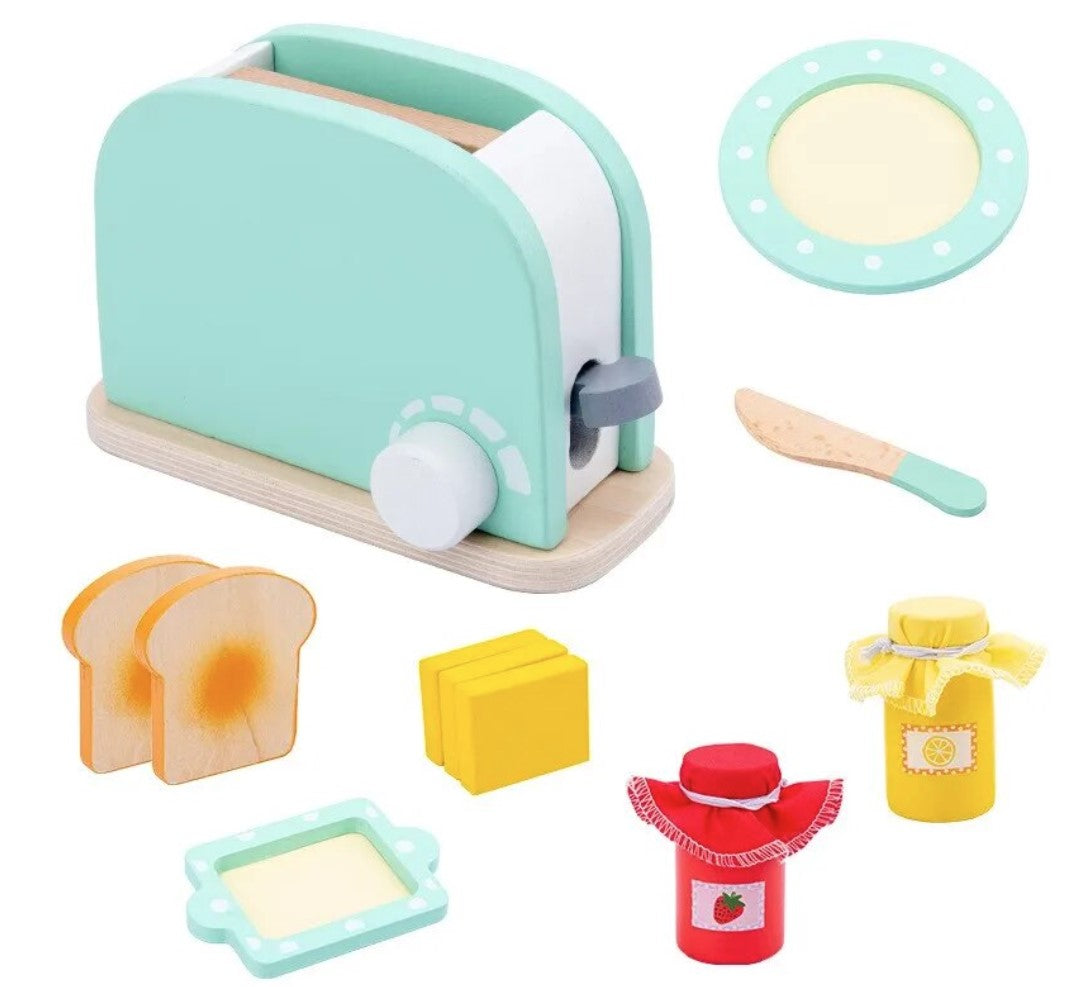 Montessori Wooden Toaster/Breakfast Pretend Play Set (3+ years)-Little Travellers