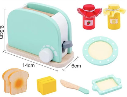 Montessori Wooden Toaster/Breakfast Pretend Play Set (3+ years)-Little Travellers