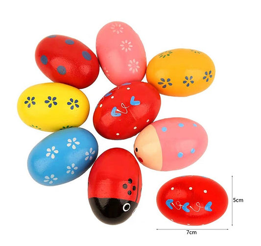 Toy - Wooden Egg Shaker/Rattle (Random Colour)