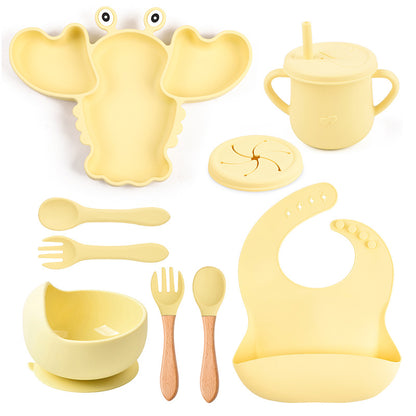 Pinch-perfect Lobster - Personalised Silicone Baby Feeding Set (11 Pieces)