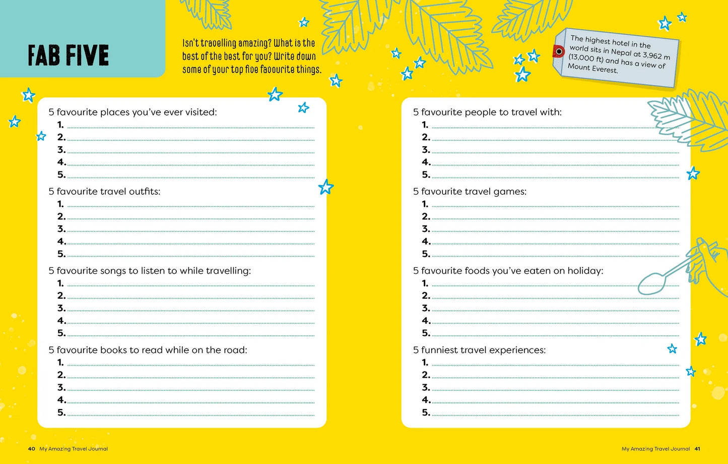 Lonely Planet Kids My Amazing Travel Journal: Write, Draw, Play Games & Capture Special Memories (8-12 years)