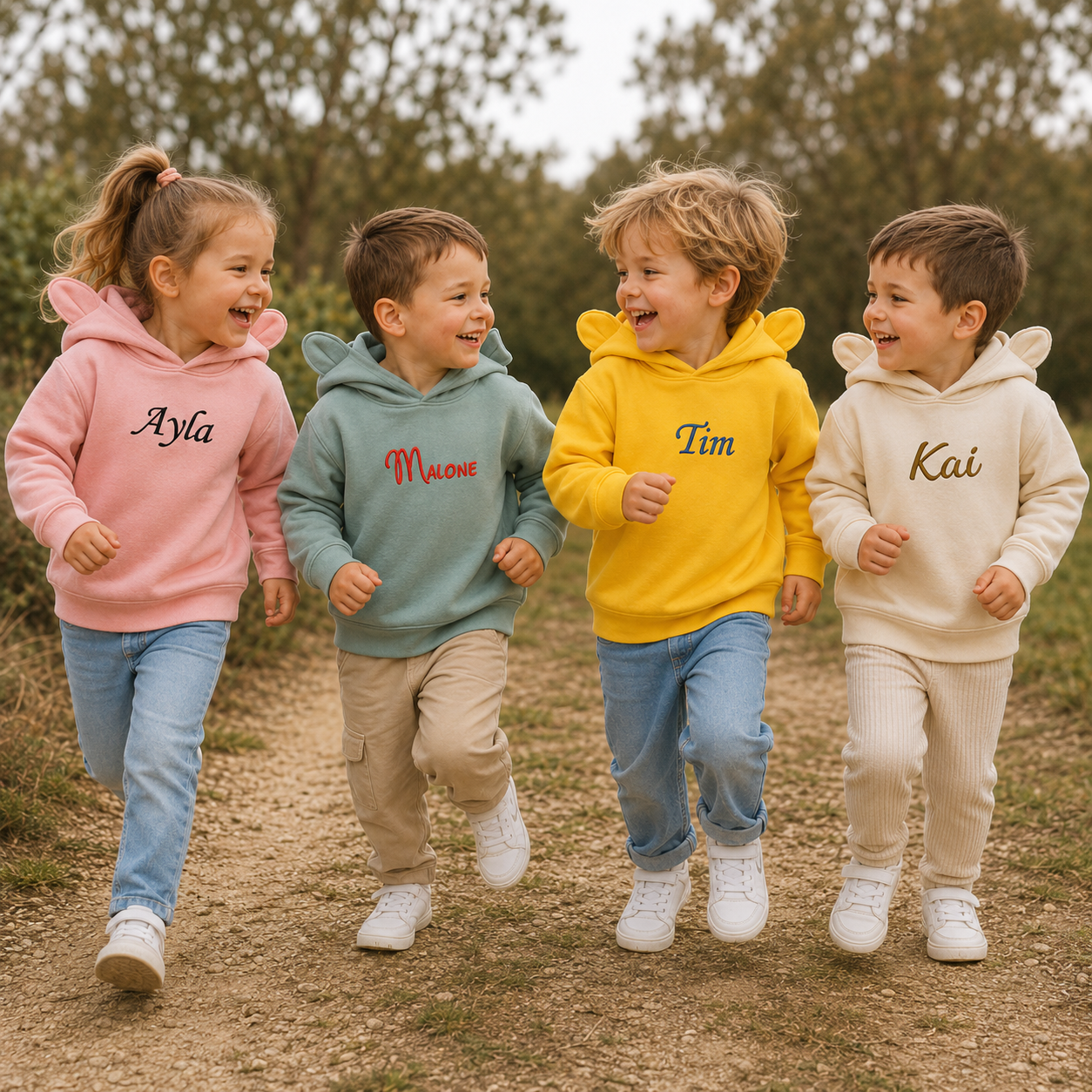 Personalised Children's Bear Jumper with Embroidered Name