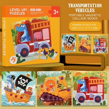 Magnetic Leveled Puzzle Book (9/16/25 pieces) (3 to 6 years)
