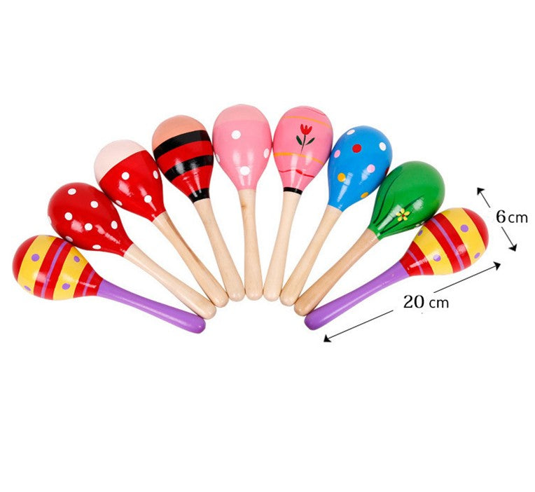 wooden rattle-Wooden Rattle (Random Colour)-Little Travellers