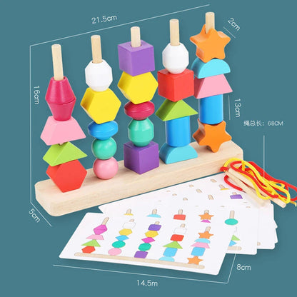 Montessori Wooden Stacking Puzzle & Sorting Toy (3+ years)-Little Travellers