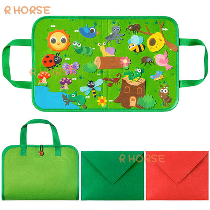 Montessori Travel Felt Board - Farm & Insects-Little Travellers